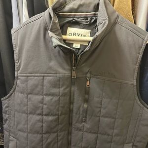 Orvis quilted full zip Mens nylon vest size: L color: grey